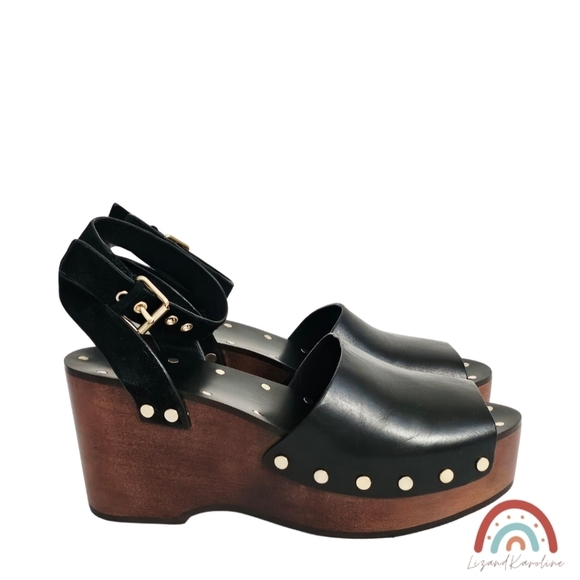 New! Madewell The Anouk Platform Clog Leather Chunky Wedge Heel Sandal - Picture 3 of 16